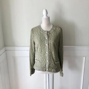 Monoreno NWT Olive Green Lace Jacket Cardigan M